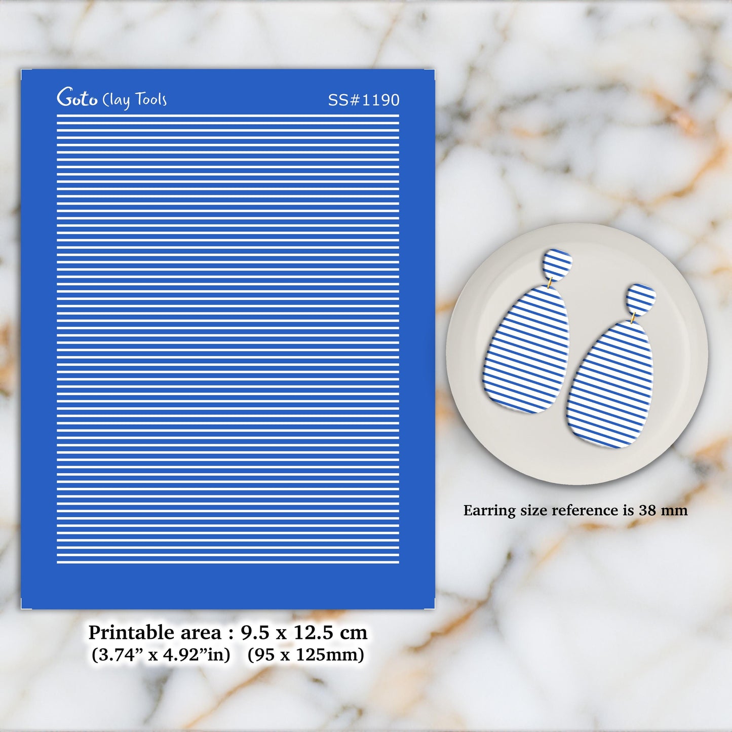 Lines Silkscreen for Polymer Clay Earrings: Clay Stencil (9.5x12.5cm)  SS#1190