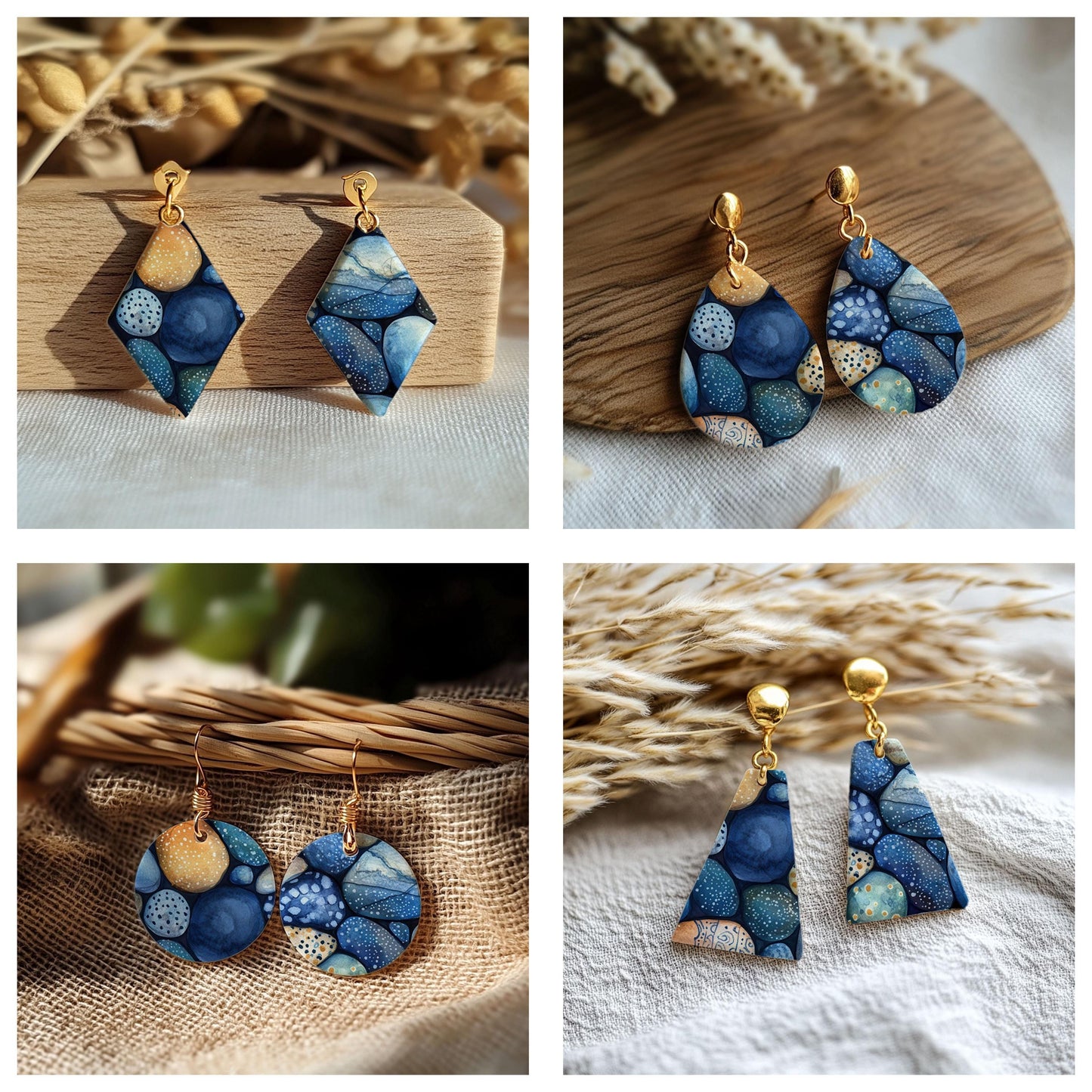 Underwater River Rocks Water soluble Transfer paper for polymer Clay Earring Making - 4x5.5 in #TP26-20