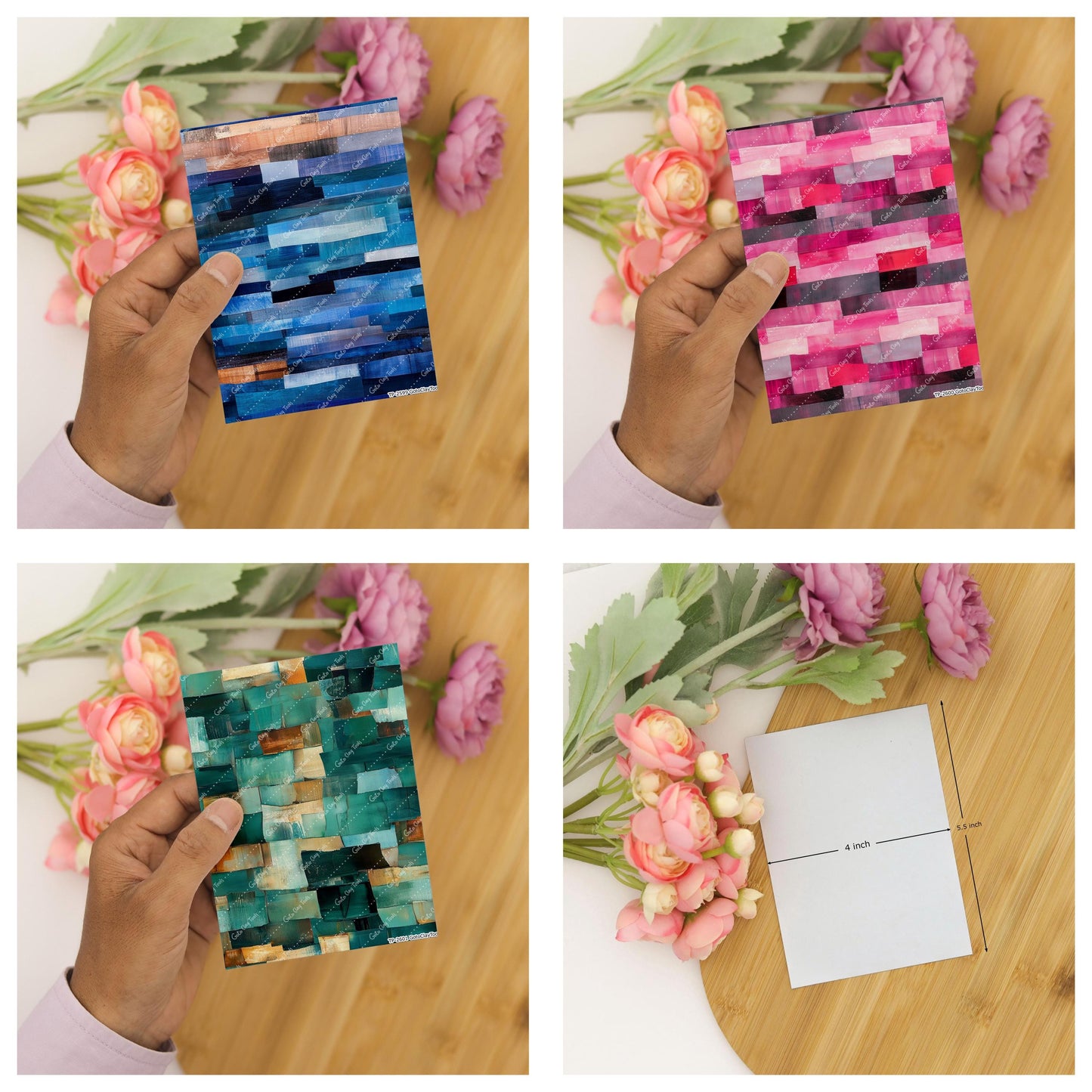 Abstract Storkes Transfer paper for polymer Clay Earring Making - Water Soluble Transfer Sheet 4x5.5 in #TP26-18