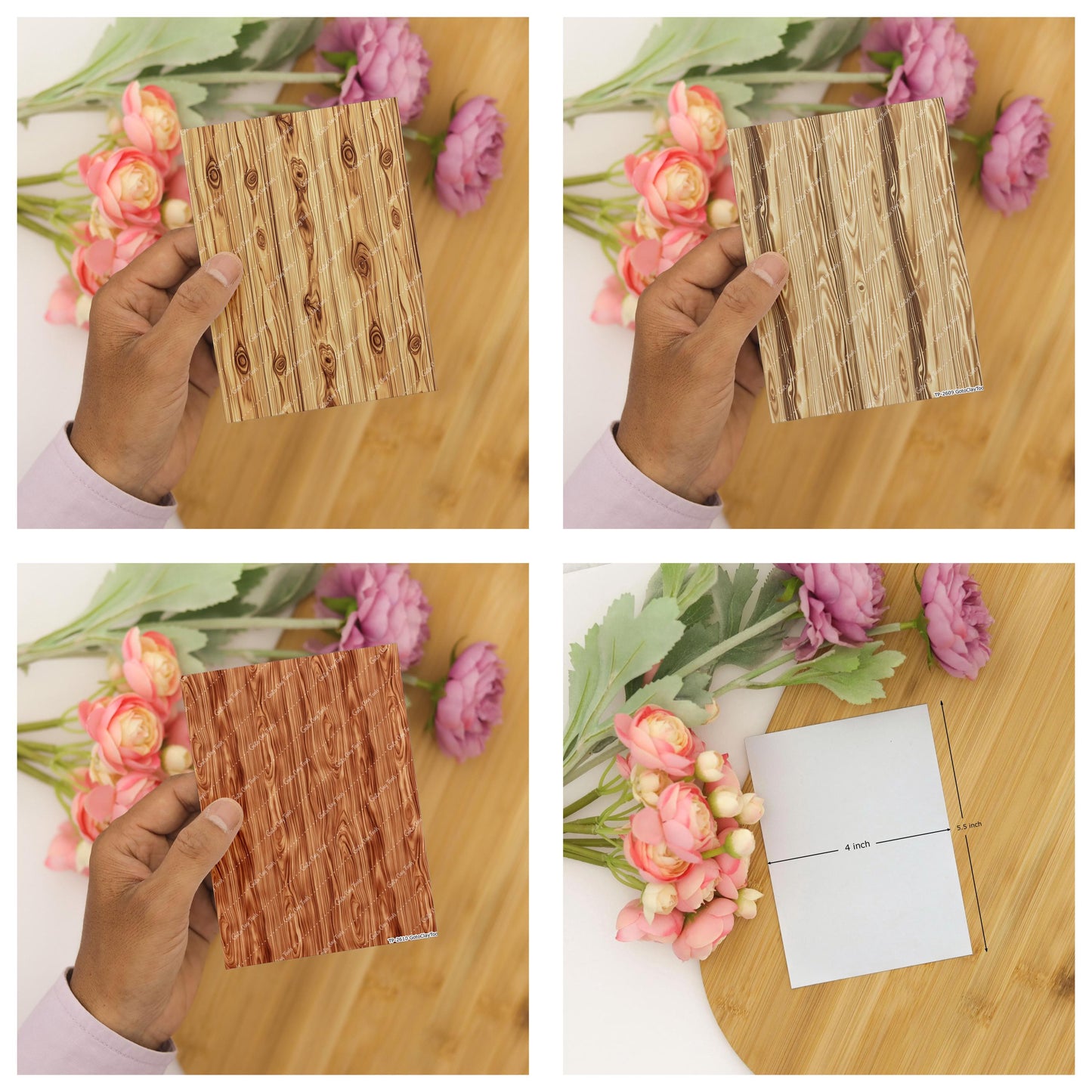 Woodgrain Transfer paper for polymer Clay Earring Making - Water Soluble Transfer Sheet 4x5.5 in #TP26-2