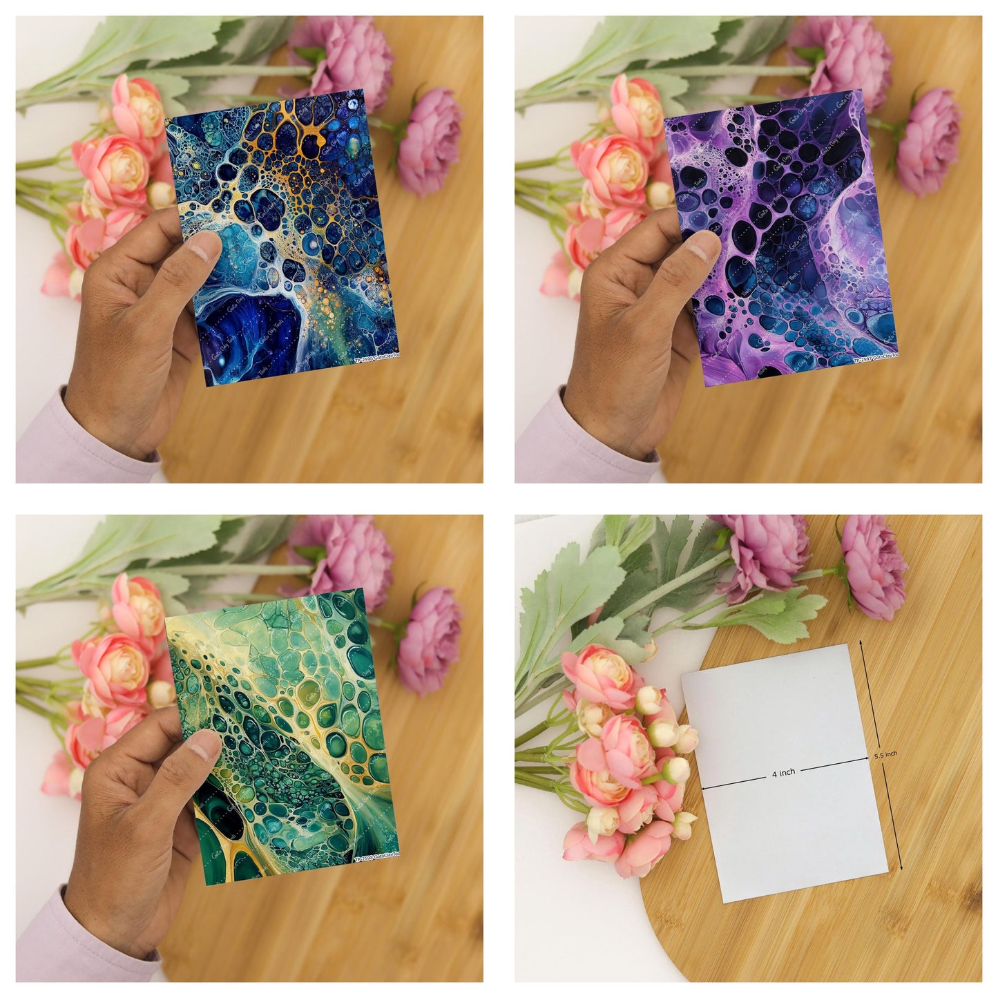 Organic Cells Transfer paper for polymer Clay Earring Making - Water Soluble Transfer Sheet 4x5.5 in #TP26-14