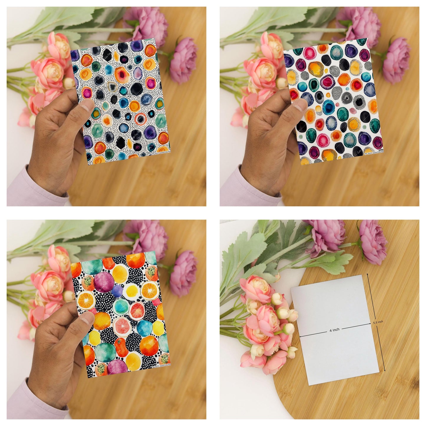 Gemstoen Splash Transfer paper for polymer Clay Earring Making - Water Soluble Transfer Sheet 4x5.5 in #TP26-10