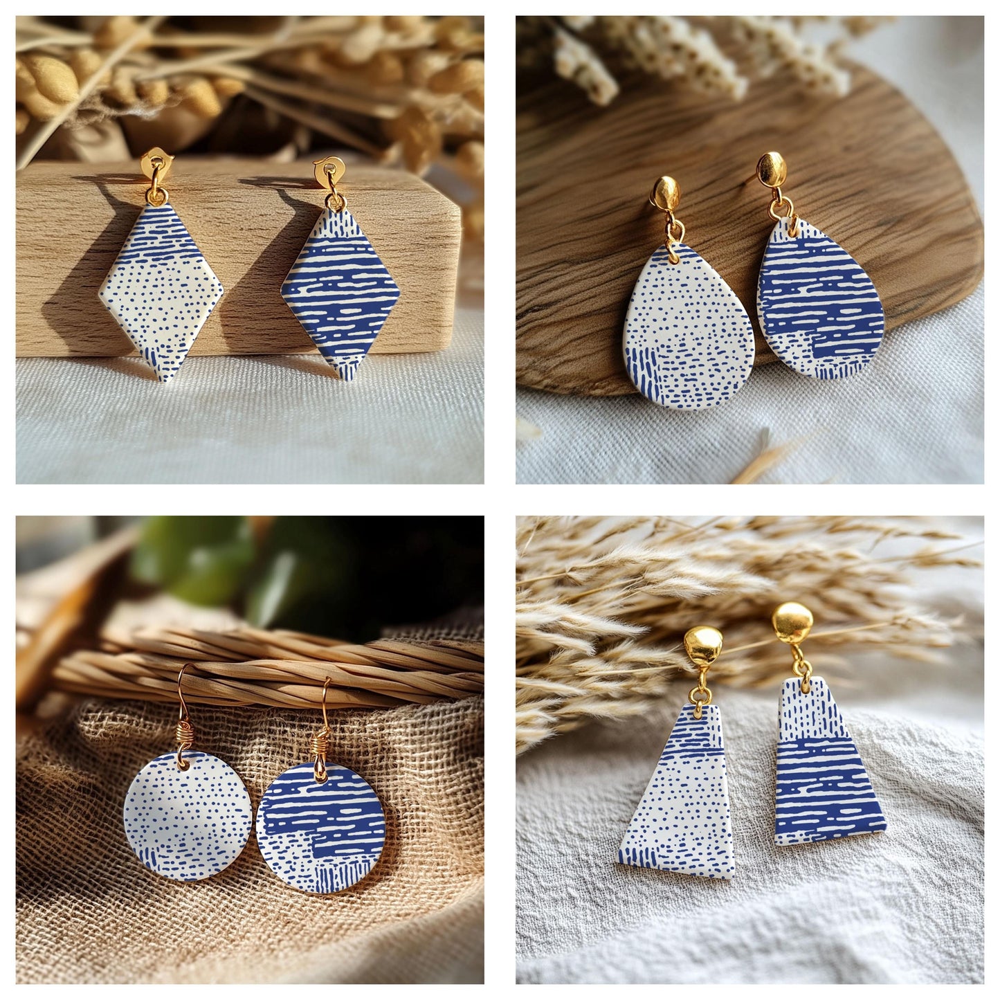 Patchwork Texture Silk Screens for Polymer Clay | Abstract Blocks & Pattern Sampler | 9.5 x 12.5 cm Printable #SS26-4