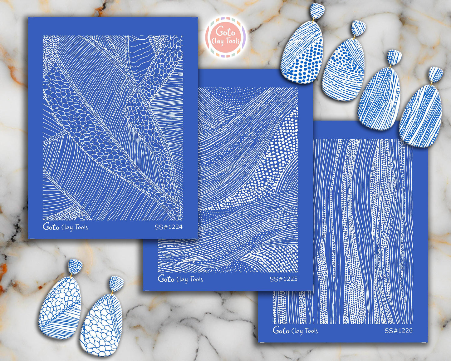 Organic Flowing Line & Layered Texture Silkscreen for Polymer Clay | Abstract Wood Grain Style Print 9.5×12.5 cm #SS26-12