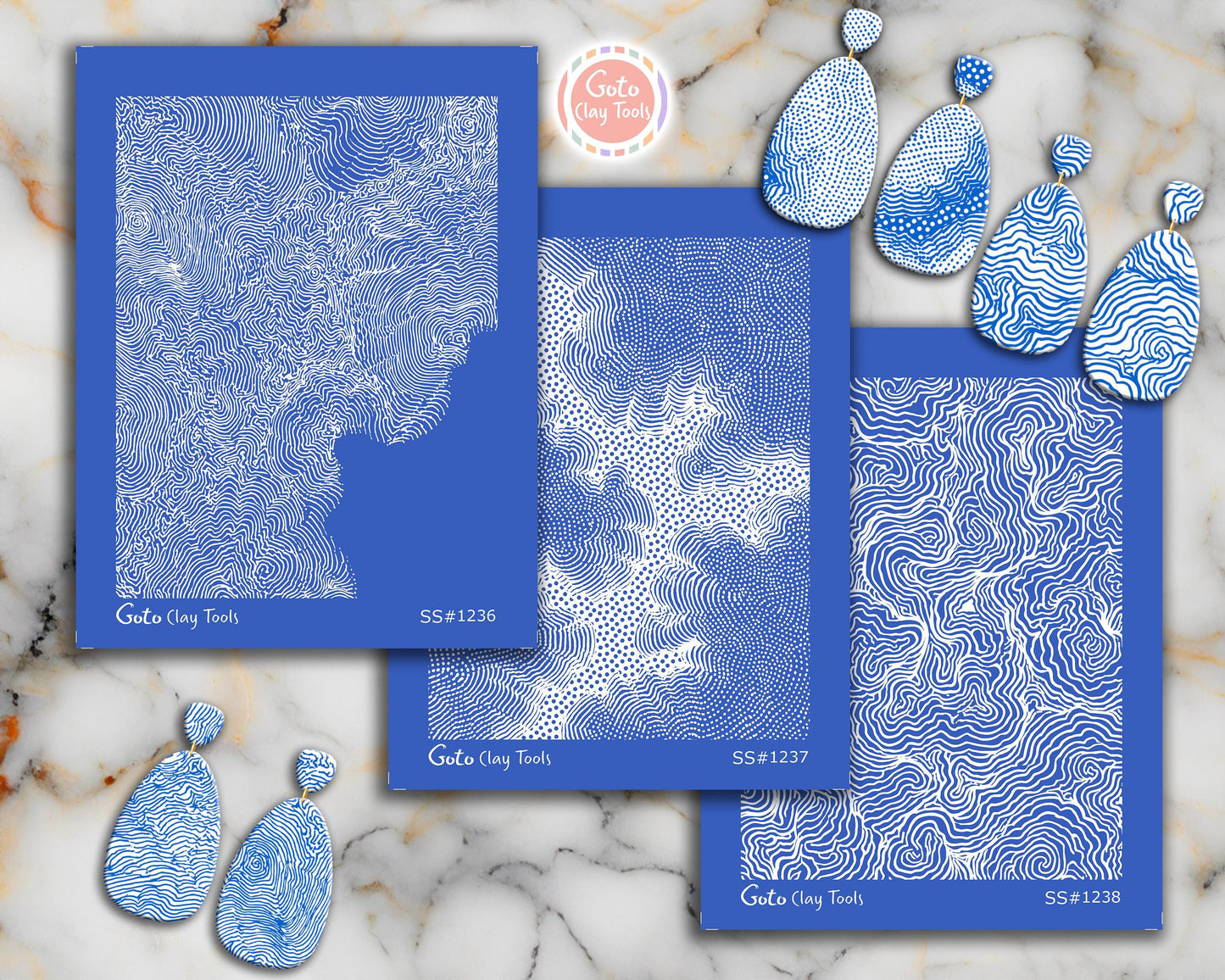 Topographic Contour Line Silkscreen for Polymer Clay | Abstract Map & Flowing Line Texture Print Screen 9.5×12.5 cm #SS26-16