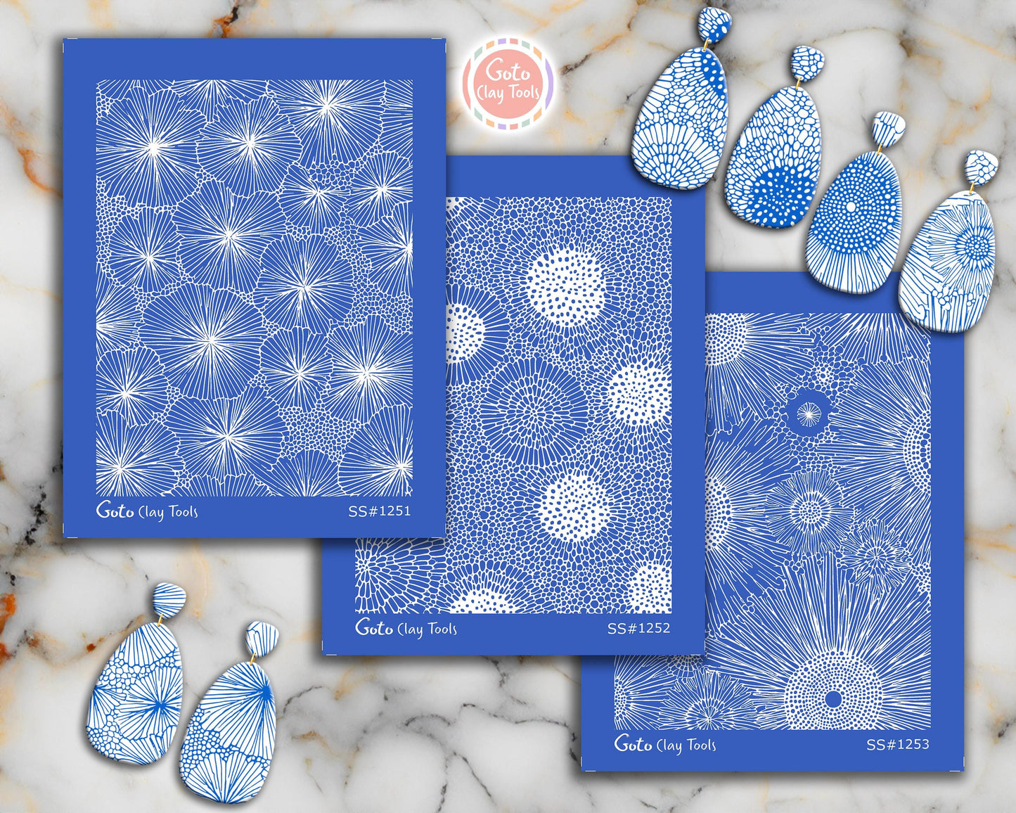Organic Floral Sunburst Silkscreen for Polymer Clay | Abstract Radial Flower Texture | Printable 9.5×12.5 cm #SS26-21