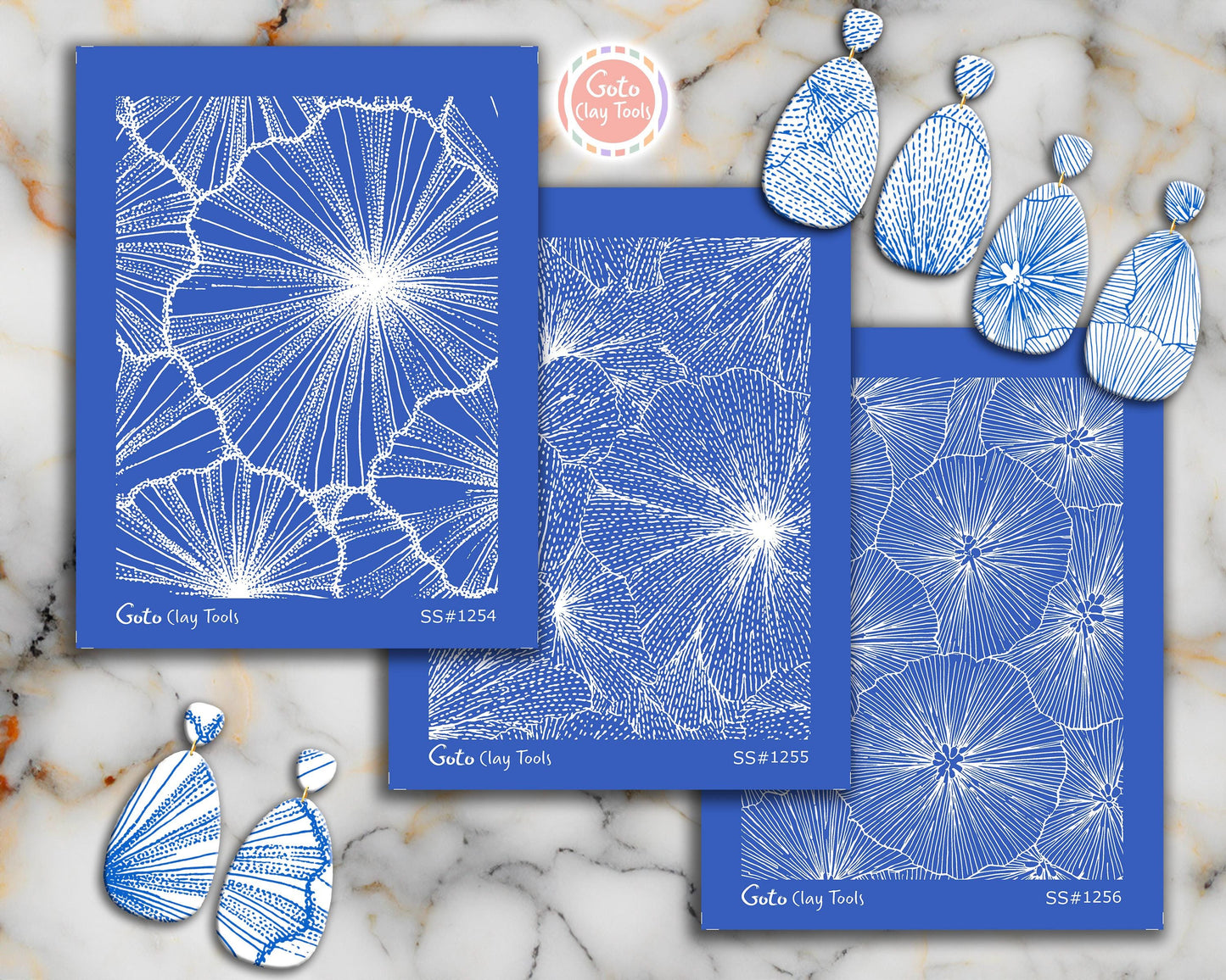 Abstract Floral Burst & Line Texture Silkscreen for Polymer Clay | Organic Petal Pattern | 9.5×12.5 cm #SS26-22
