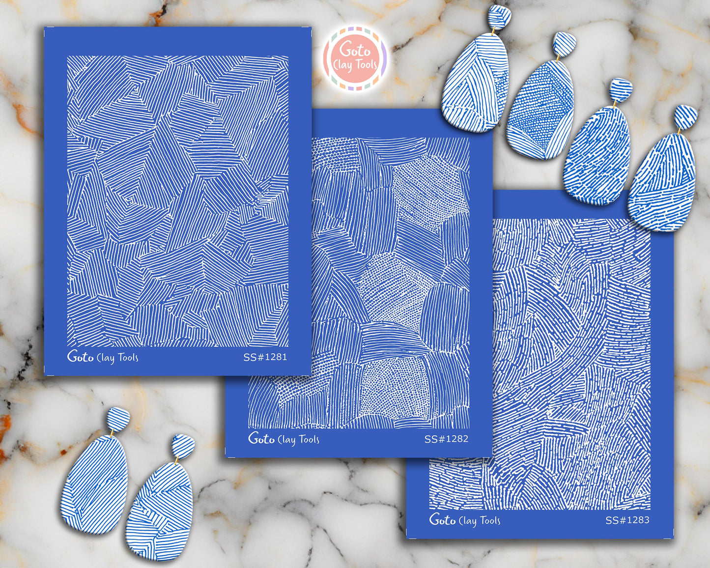 Geometric Line Patchwork Silkscreen Set for Polymer Clay | Hand-Drawn Abstract Texture Pattern | 9.5x12.5 cm Printable #SS26-31