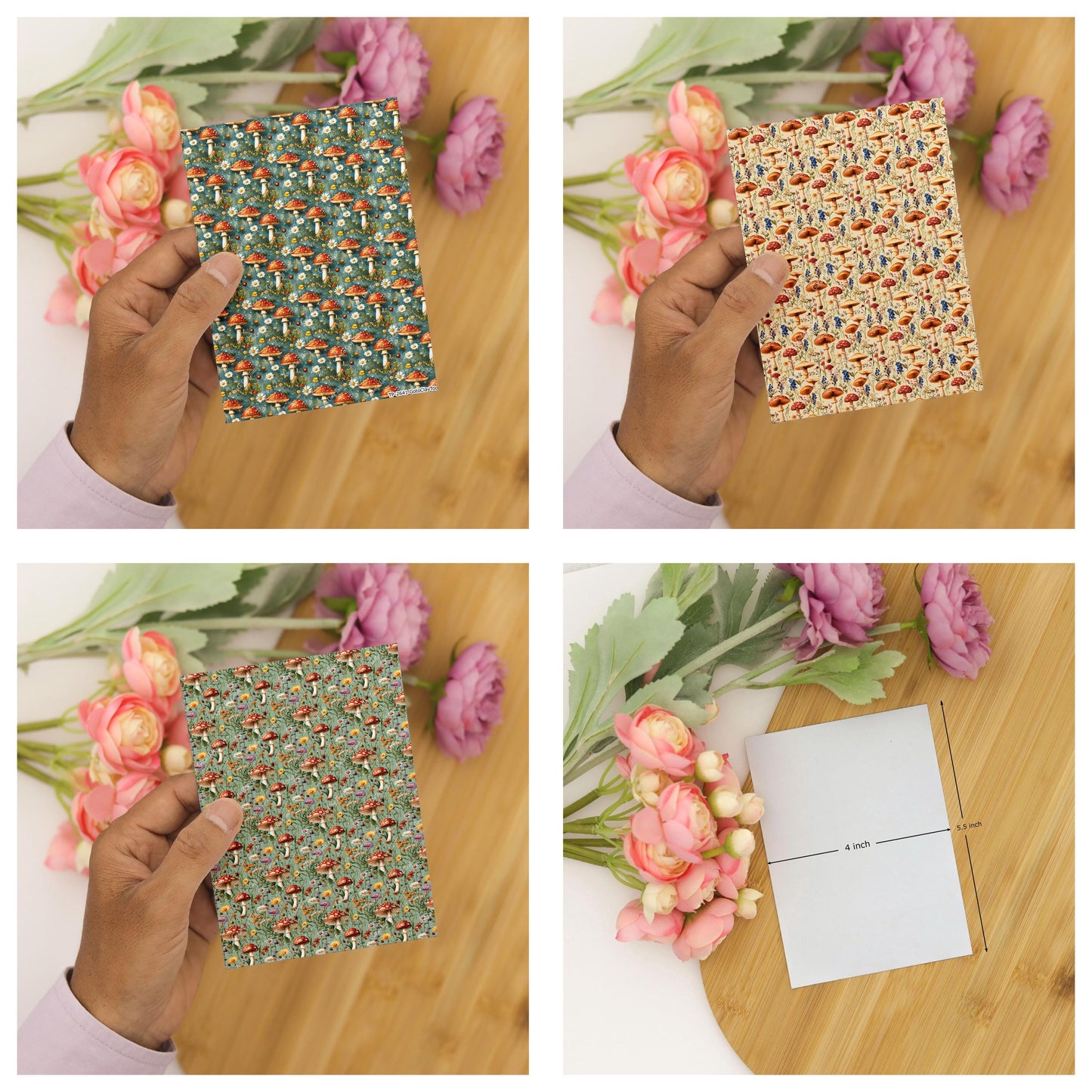 Mushroom Transfer paper for polymer Clay Earring Making - Water Soluble Transfer Sheet 4x5.5 in #TP26-3