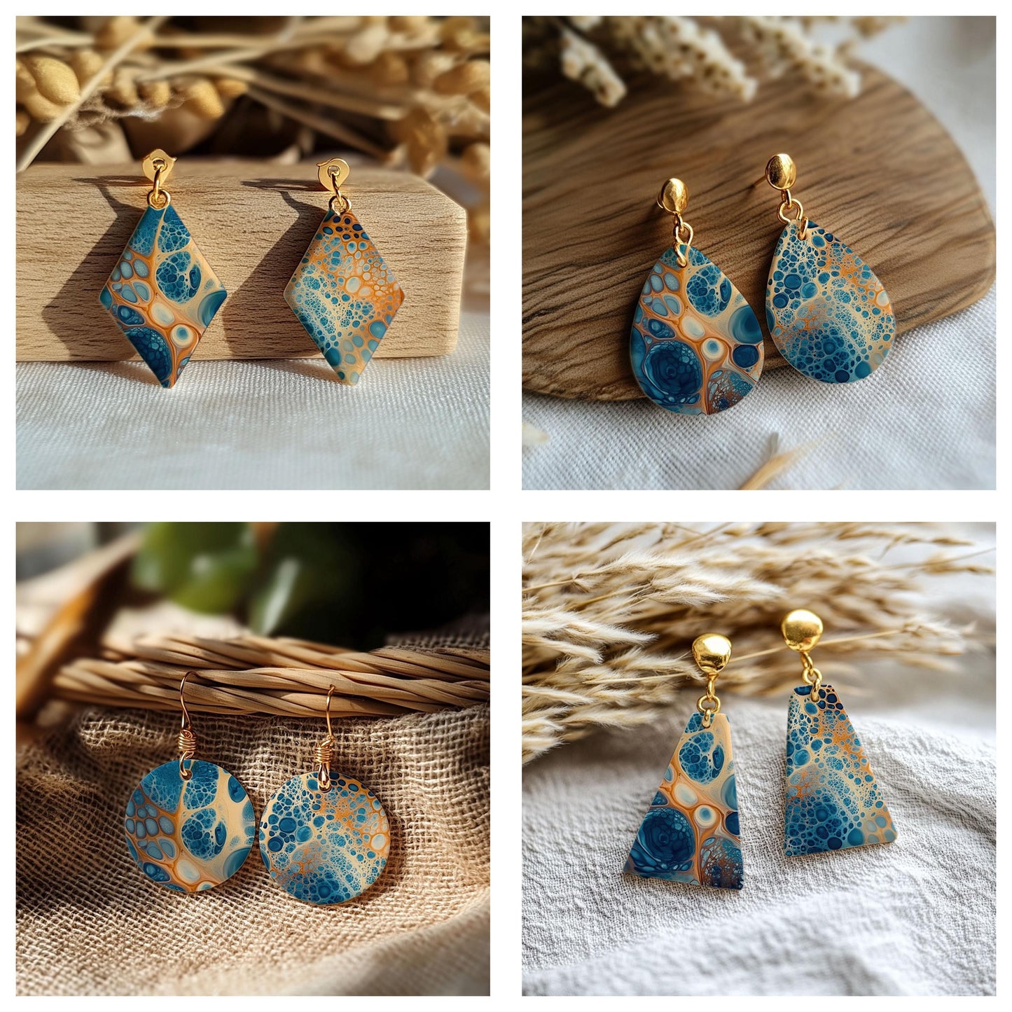 Organic Cells Transfer paper for polymer Clay Earring Making - Water Soluble Transfer Sheet 4x5.5 in #TP26-14