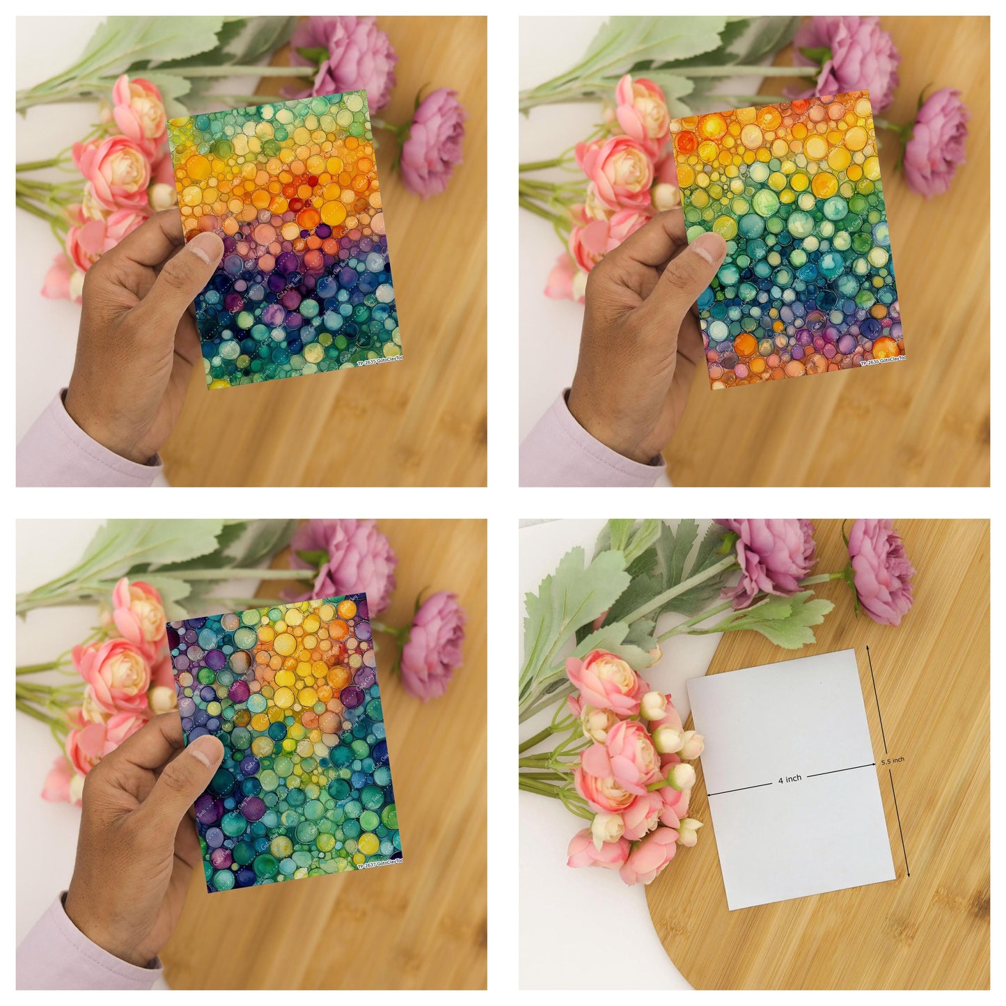 Colorful bubbles Transfer paper for polymer Clay Earring Making - Water Soluble Transfer Sheet 4x5.5 in #TP26-11