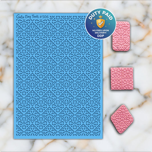 Tile Texture Rubber Mat for Polymer Clay Jewelry (#506)