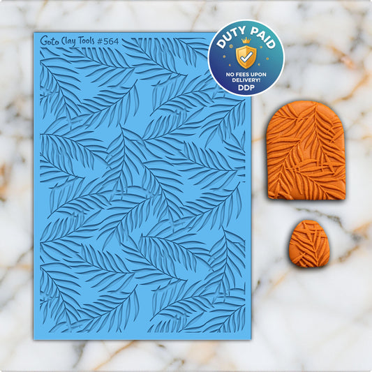 Palm Leaf Texture Mat for Polymer Clay: Rubber Tile Sheet #564