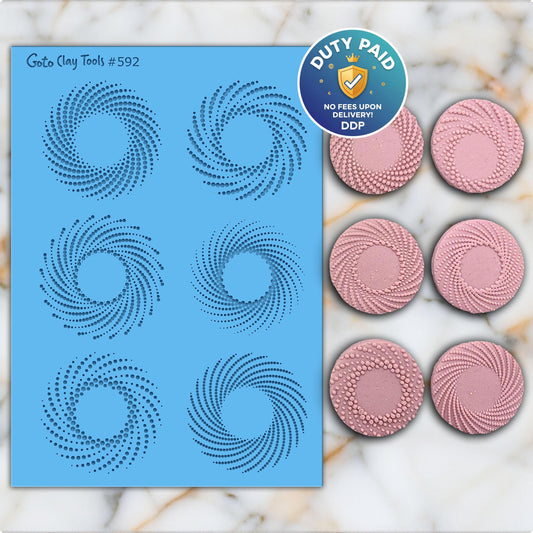 Halftone Circle Rubber Texture Mat for Polymer Clay (#592)