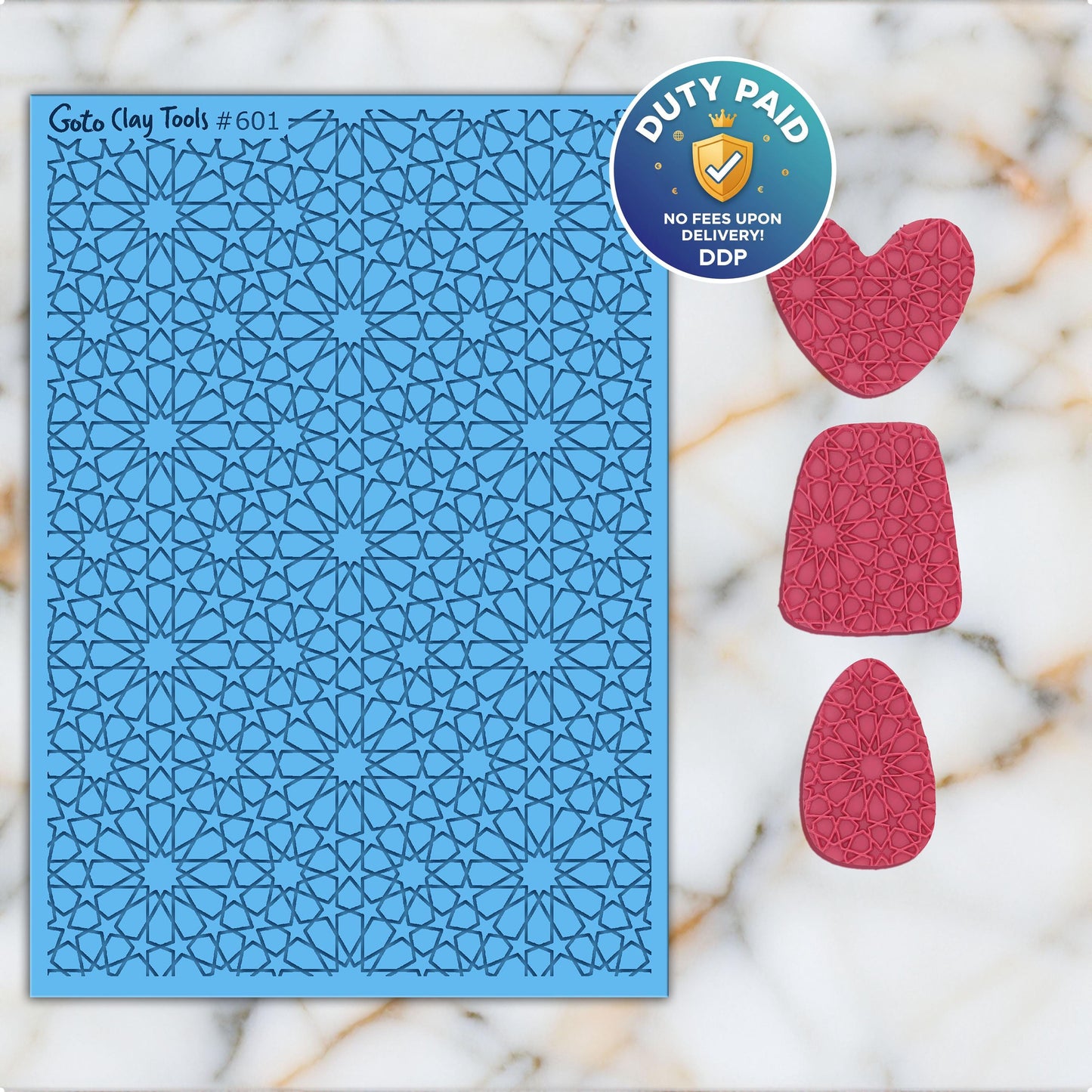 Arabic Geometric Rubber Texture Mat for Polymer Clay (#601)