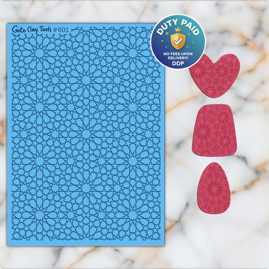 Arabic Geometric Rubber Texture Mat for Polymer Clay (#601)