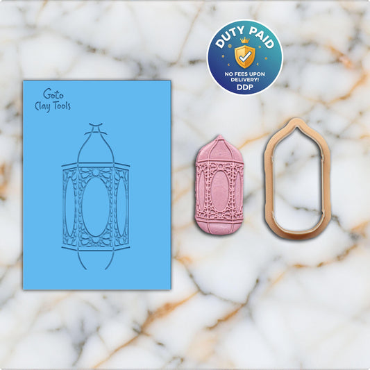 Lantern Texture Mat & Cutter Set: Rubber Polymer Clay Tool