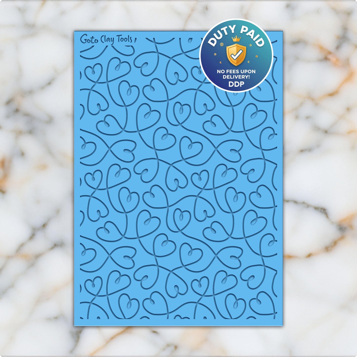 Valentine Heart String Rubber Texture Mat for Polymer Clay