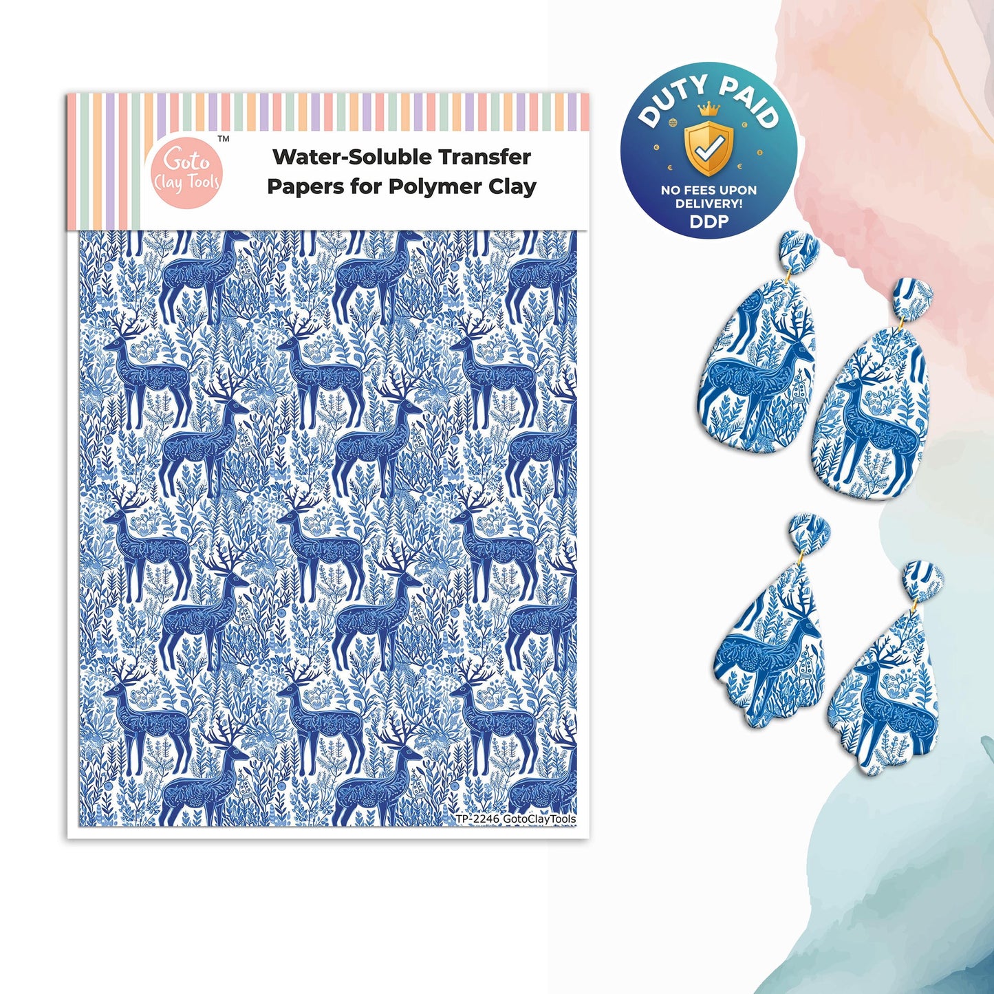 Blue Deer Polymer Clay Transfer Paper: Water Soluble