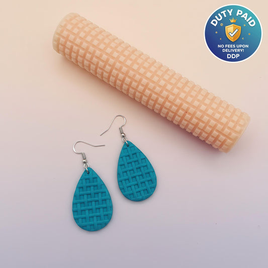 Wicker Texture Roller: Polymer Clay Tool, Resin Hand Roller #104