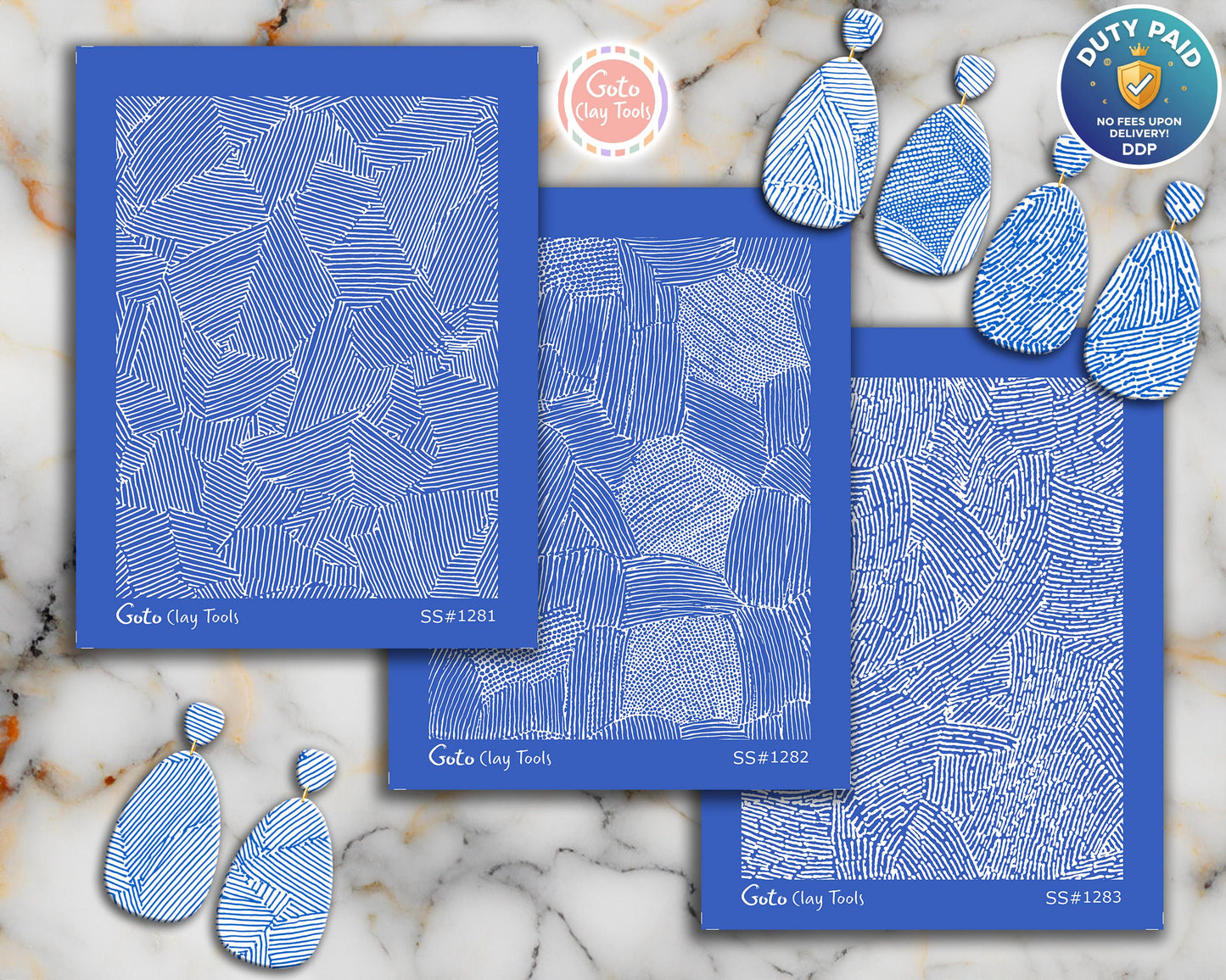 Geometric Line Patchwork Silkscreen Set for Polymer Clay | Hand-Drawn Abstract Texture Pattern | 9.5x12.5 cm Printable #SS26-31