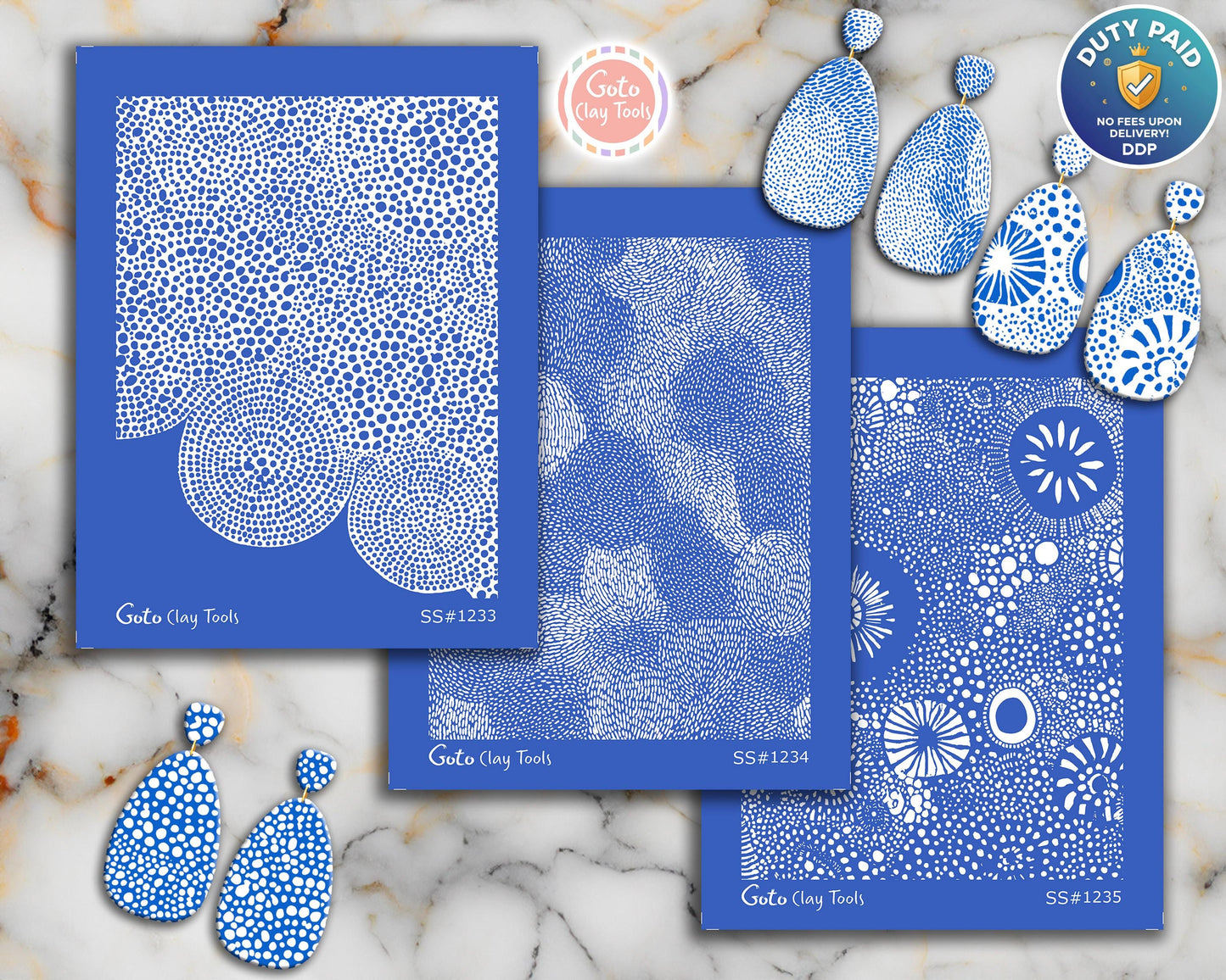 Organic Dot Cluster & Cellular Bubble Silkscreen for Polymer Clay | Abstract Stipple Texture Print Screen 9.5×12.5 cm #SS26-15
