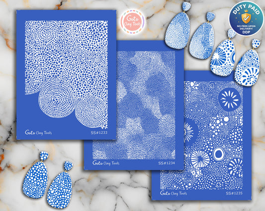 Organic Dot Cluster & Cellular Bubble Silkscreen for Polymer Clay | Abstract Stipple Texture Print Screen 9.5×12.5 cm #SS26-15