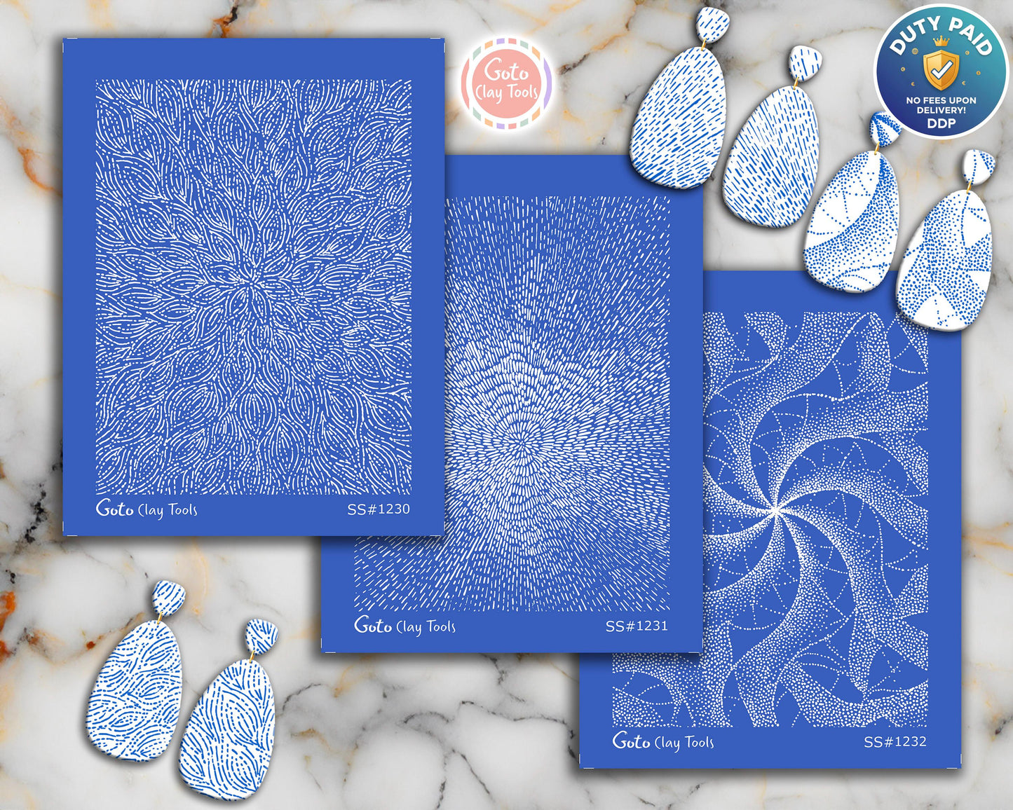 Radiating Spiral & Organic Flow Silkscreen for Polymer Clay | Abstract Burst Line Texture Print Screen 9.5×12.5 cm #SS26-14