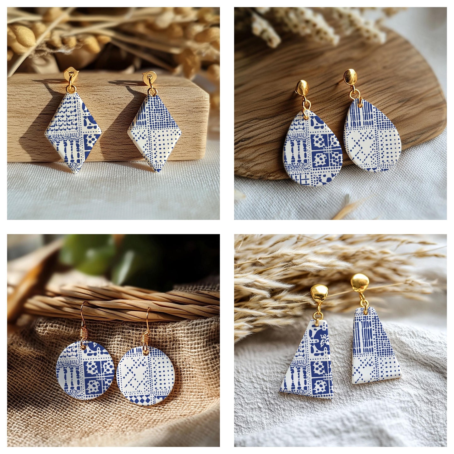 Patchwork Texture Silk Screens for Polymer Clay | Abstract Blocks & Pattern Sampler | 9.5 x 12.5 cm Printable #SS26-4