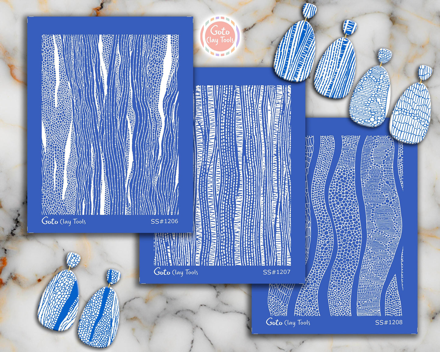 Organic Wood Grain Texture Silkscreen for Polymer Clay | Abstract Bark Line Design | 9.5×12.5 cm Clay Printing Screen #SS26-6