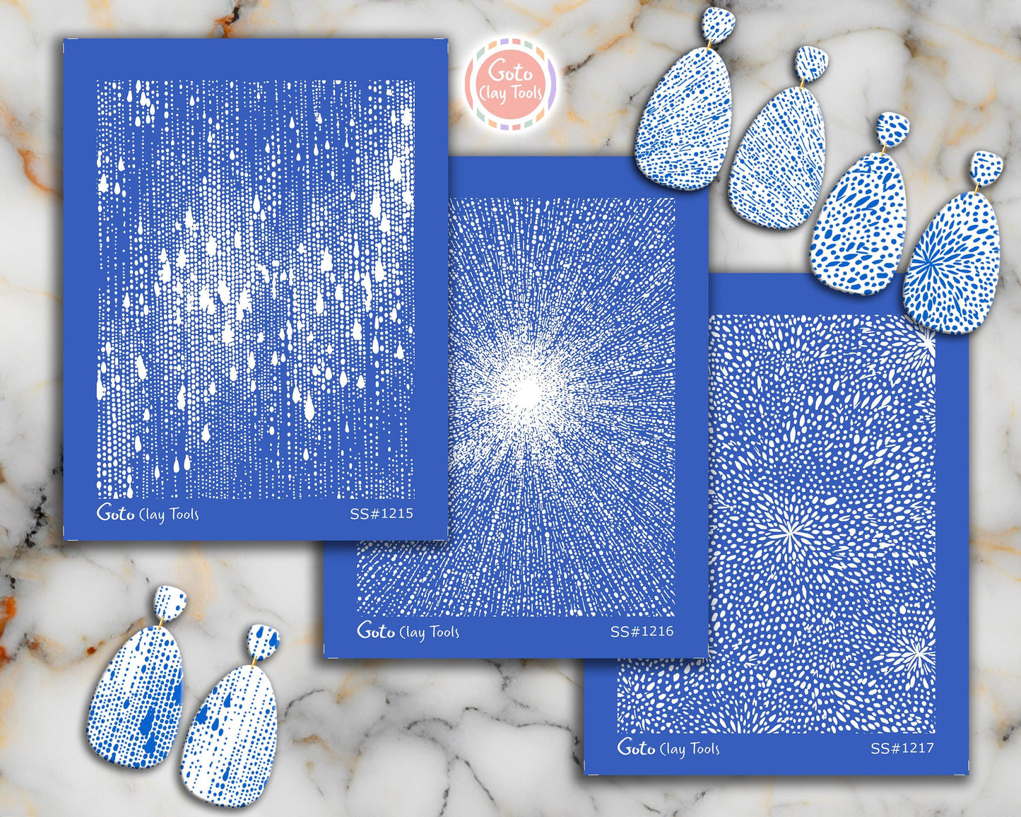 Organic Splatter & Radiating Dot Silkscreen for Polymer Clay | Abstract Burst Texture Print Screen 9.5×12.5 cm #SS26-9