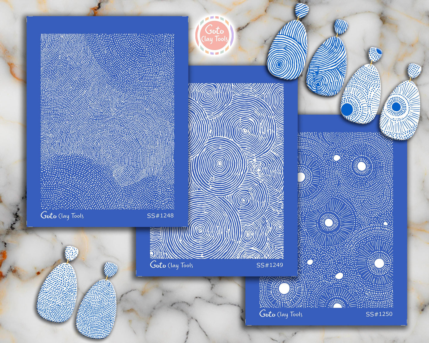 Abstract Ripple & Concentric Circle Silkscreen for Polymer Clay | Organic Spiral Texture | Printable 9.5×12.5 cm #SS26-20