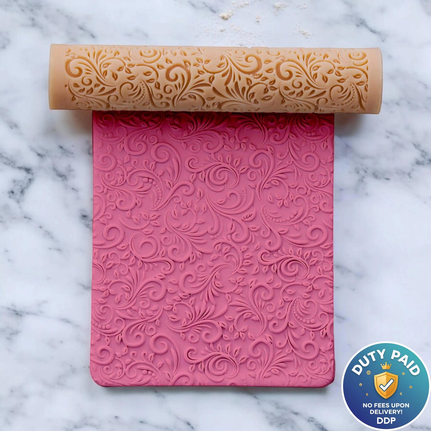 Ornamental Texture Roller: Resin Clay Imprint Tool #129