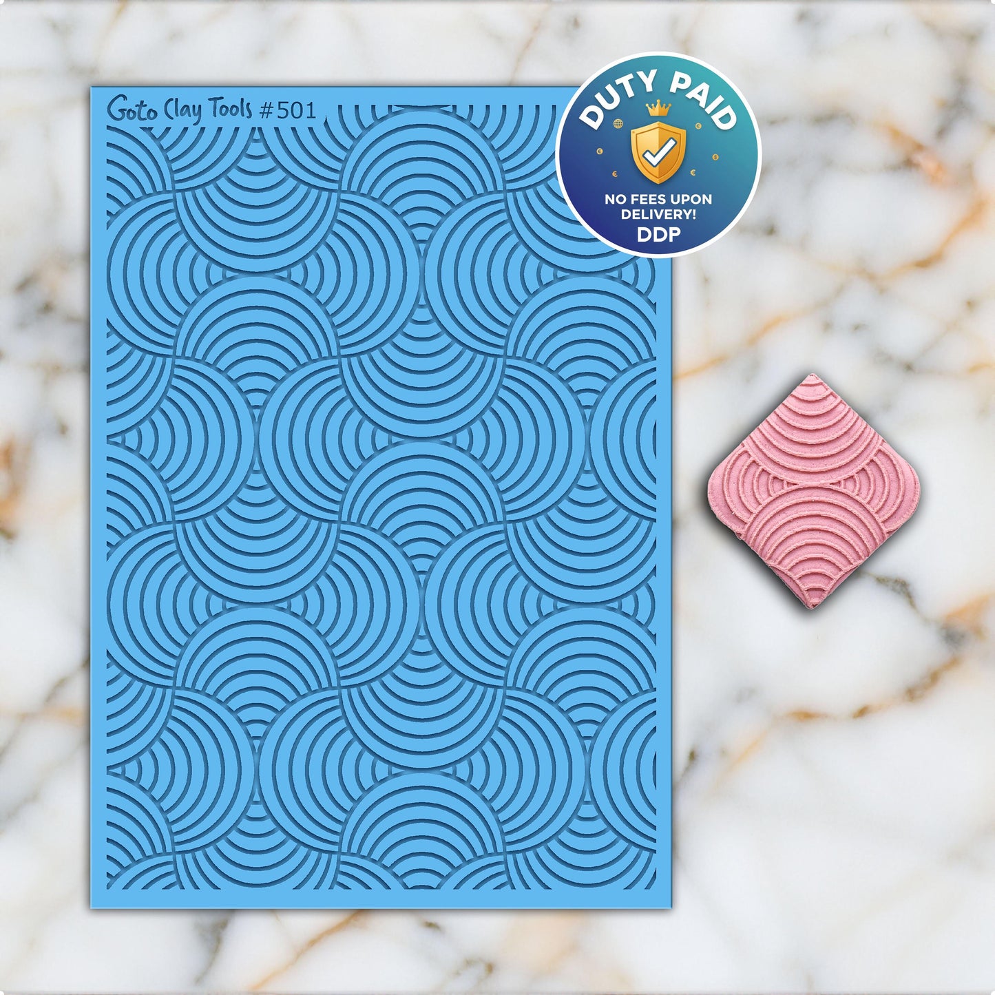 Overlapping Circles Rubber Texture Mat for Polymer Clay (#501)
