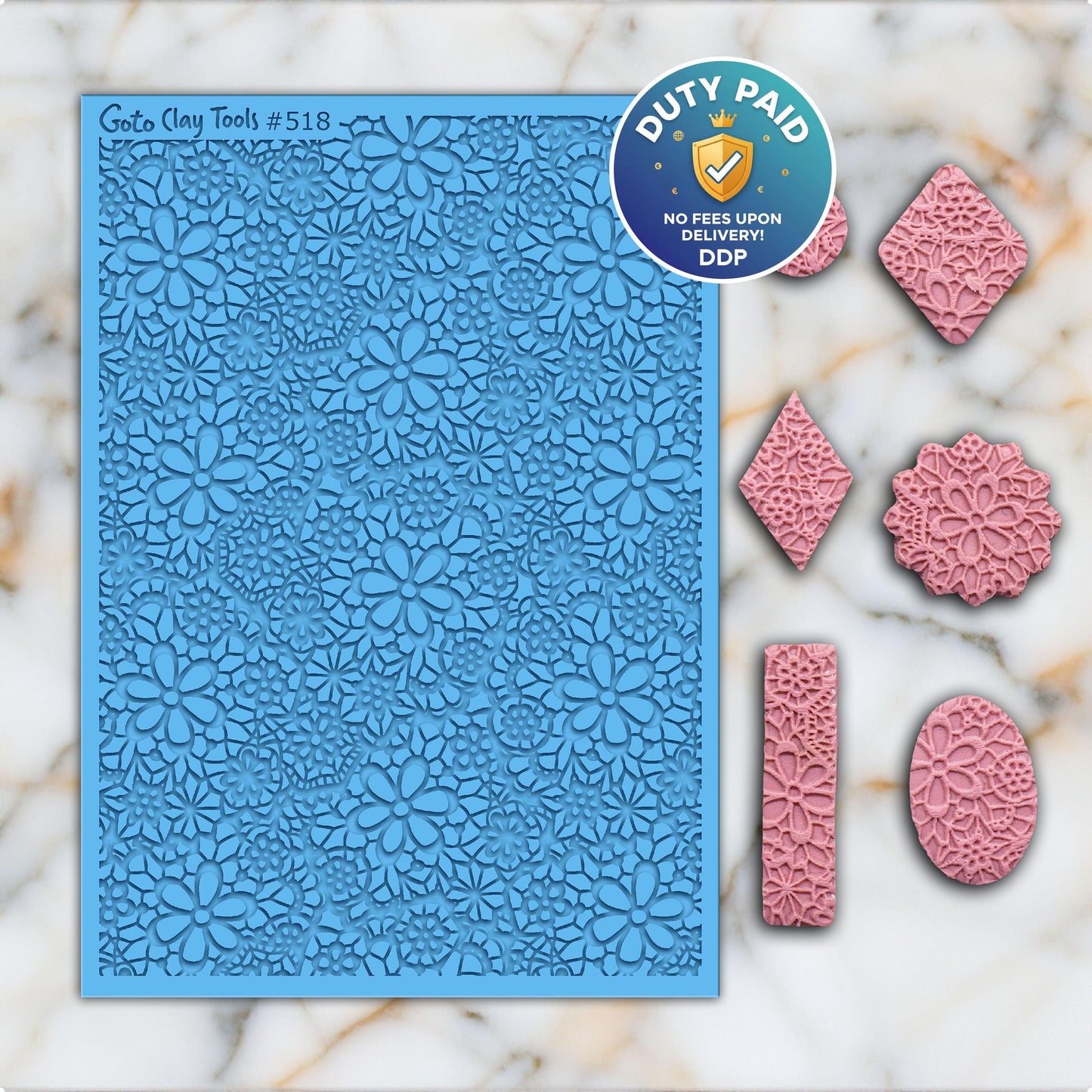 Crochet Lace Rubber Texture Mat for Polymer Clay Jewelry #518
