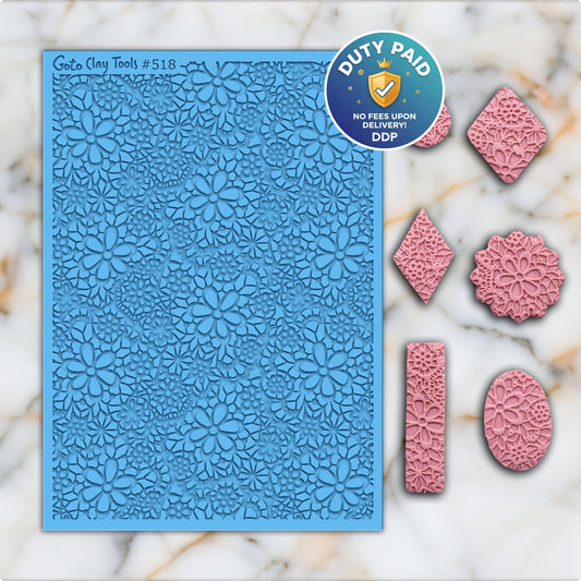 Crochet Lace Rubber Texture Mat for Polymer Clay Jewelry #518