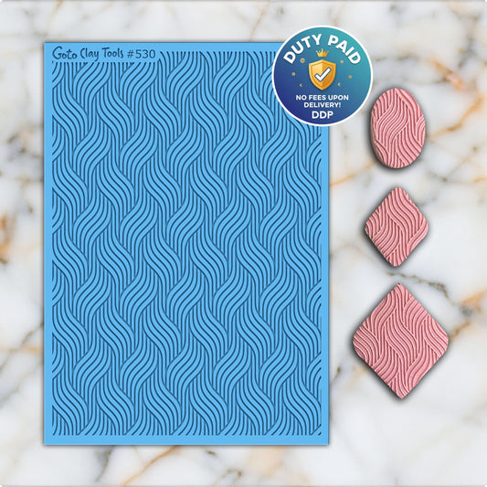 Art Deco Weave Rubber Texture Mat for Polymer Clay (#530)