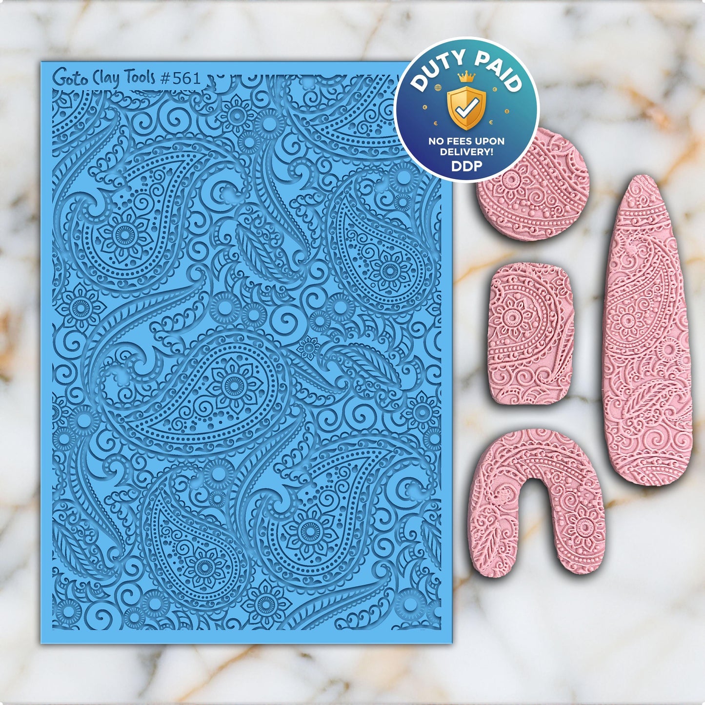 Ornamental Rubber Texture Mat for Polymer Clay Jewelry (#561)