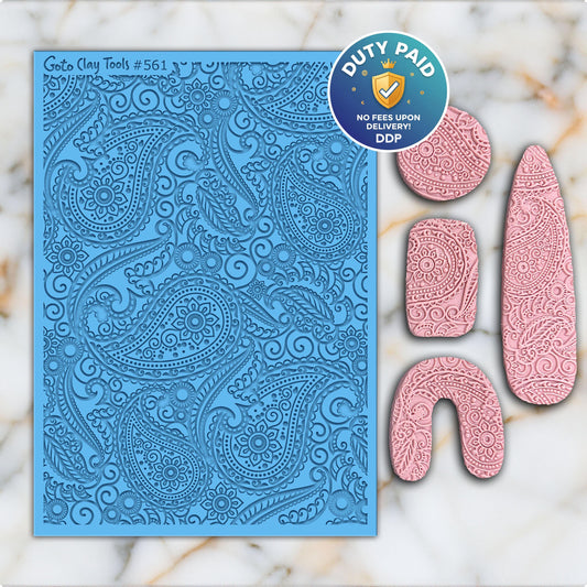 Ornamental Rubber Texture Mat for Polymer Clay Jewelry (#561)