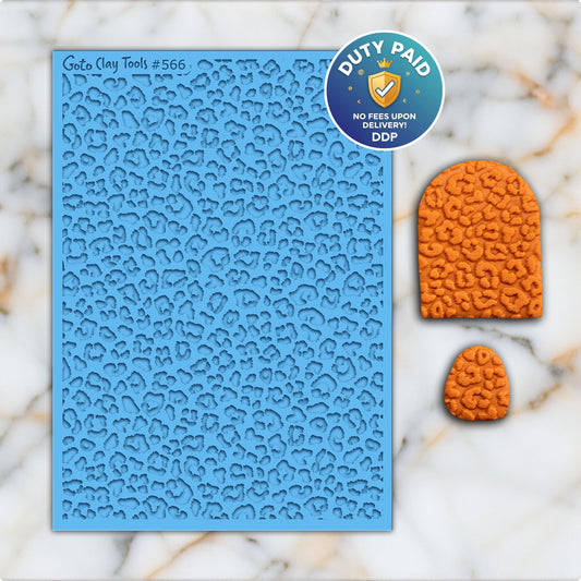 Leopard Texture Rubber Mat for Polymer Clay Jewelry (74mm X 105mm) #566