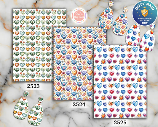 Rose Heart Polymer Clay Transfer Sheet: Valentine Design