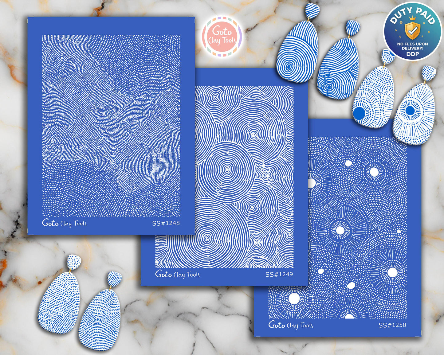 Abstract Ripple & Concentric Circle Silkscreen for Polymer Clay | Organic Spiral Texture | Printable 9.5×12.5 cm #SS26-20