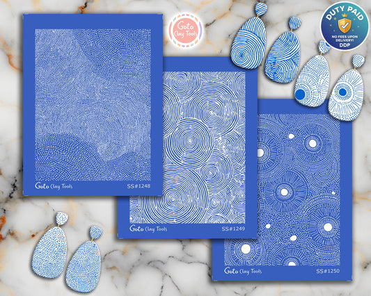 Abstract Ripple & Concentric Circle Silkscreen for Polymer Clay | Organic Spiral Texture | Printable 9.5×12.5 cm #SS26-20