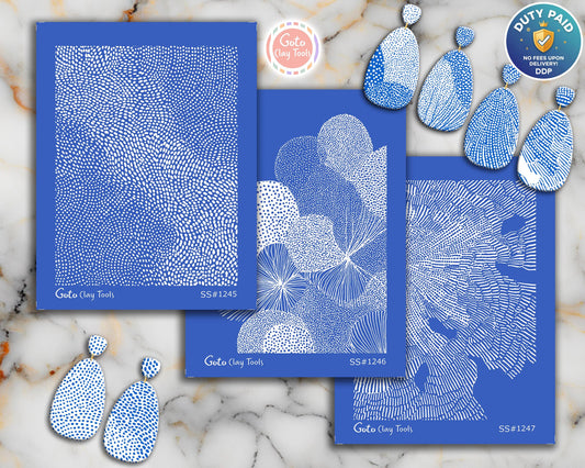 Abstract Organic Dot Texture Silkscreen for Polymer Clay | Modern Stippling Pattern | Printable 9.5×12.5 cm #SS26-19