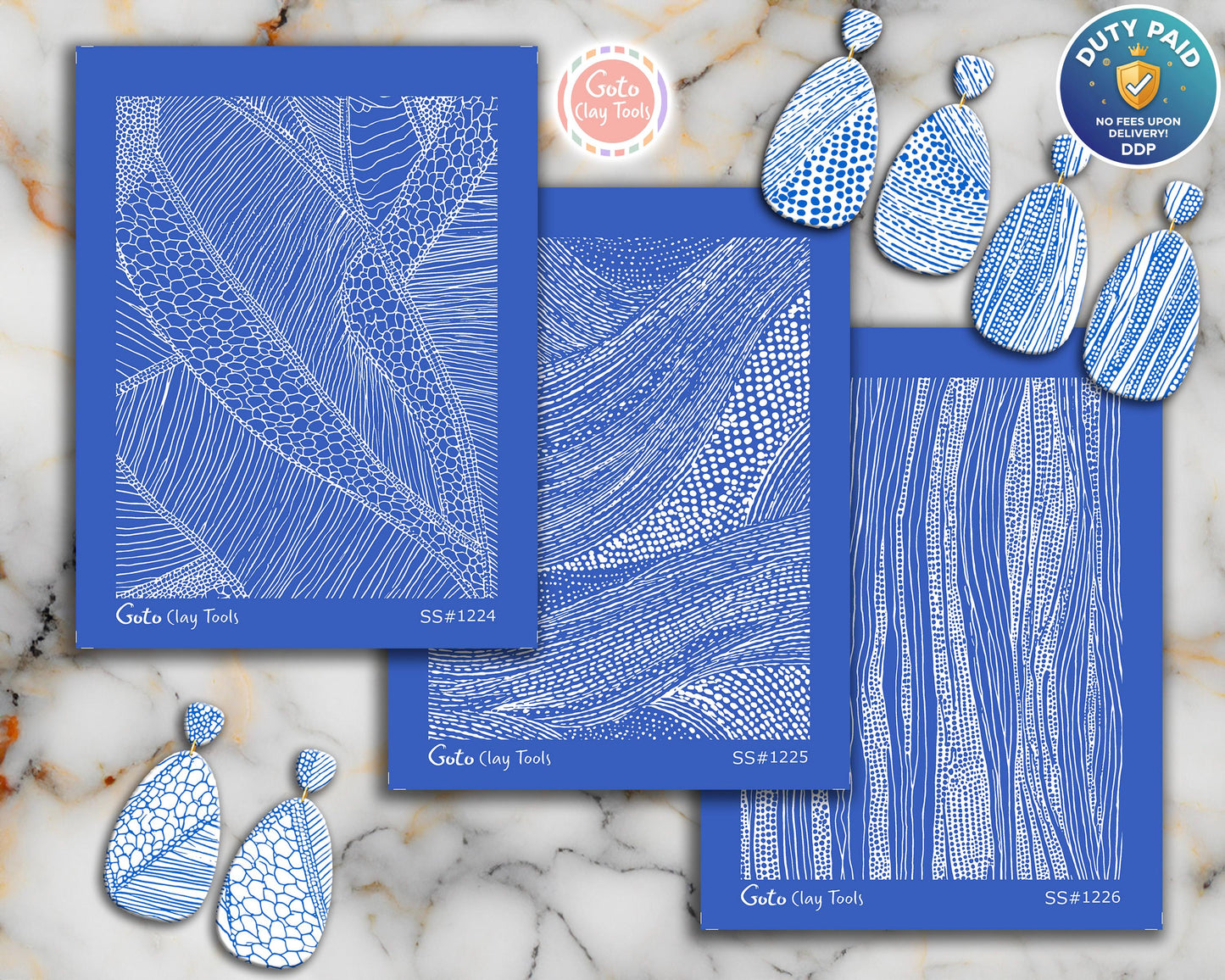 Organic Flowing Line & Layered Texture Silkscreen for Polymer Clay | Abstract Wood Grain Style Print 9.5×12.5 cm #SS26-12