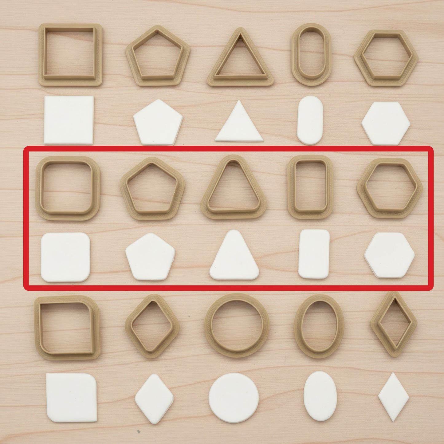 15 Basic Shapes Clay Cutters Set